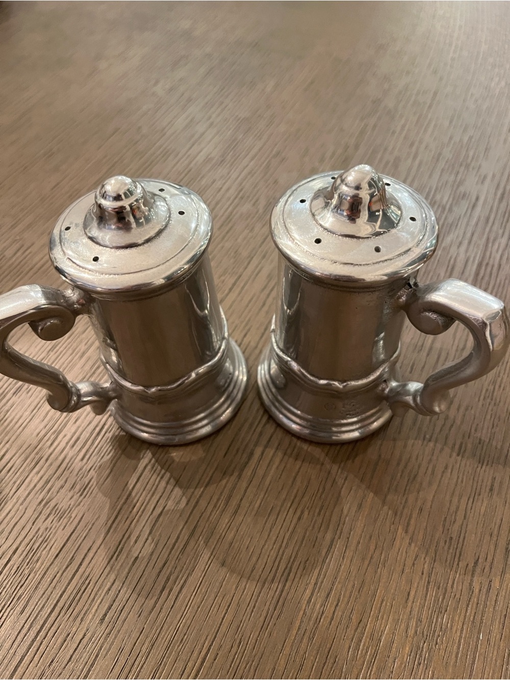 Vintage Wilton Pewter Tankard Salt and Pepper Shakers